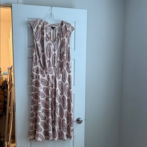 Ann Taylor Pink and Cream Paisley Midi Dress